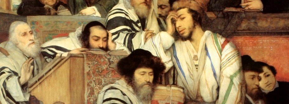 Židé modlící se v Synagoze na Jom kipur, Maurice Gottlieb